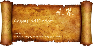 Argay Nándor névjegykártya