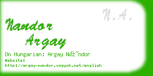 nandor argay business card
